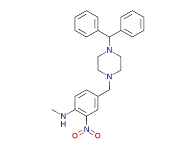 4-(4-benzhydryl-piperazin-1-ylmethyl)-<i>N</i>-methyl-2-nitro-aniline